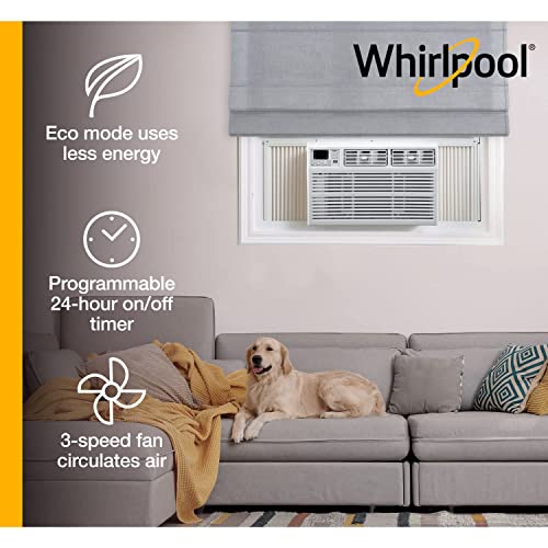 Whirlpool 12,000 BTU 115V Window Air Conditioner & Dehumidifier with Remote Control, Window AC Unit for Apartment, Bedroom, & Medium/Large Rooms up to 550 Square Feet in White