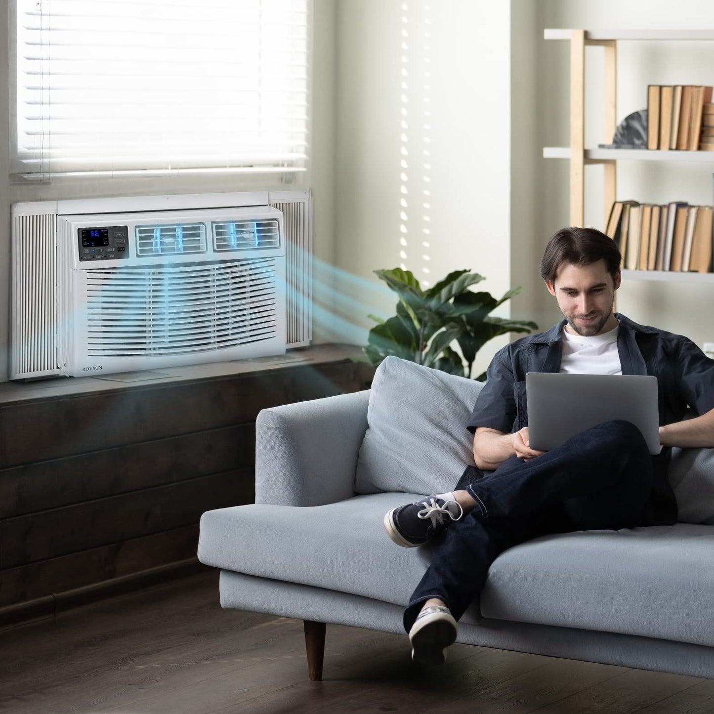 ROVSUN Smart 8000 BTU Window Air Conditioner with WiFi, Energy Saving Window AC Unit with Remote & App Control, Timer Function & Easy Install Kit, for Rooms up to 350 Square Feet, 115V/60Hz, White