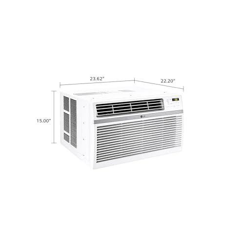 LG 12,000 BTU Window Air Conditioner, 115V, Cools 550 Sq.Ft. for Bedroom, Living Room, Apartment, Quiet Operation, Electronic Control with Remote, 3 Cooling & Fan Speeds, Auto Restart, White