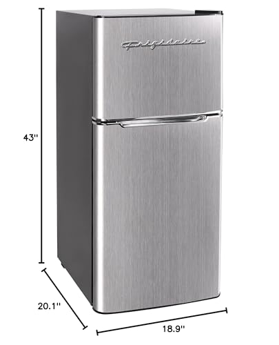Frigidaire EFR451 2 Door Refrigerator/Freezer, 4.6 cu ft, Platinum Series, Stainless Steel, Double