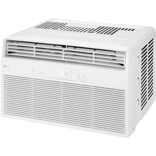 LG 12,000 BTU Window Air Conditioner, 115V, Cools 550 Sq.Ft. for Bedroom, Living Room, Apartment, Quiet Operation, Electronic Control with Remote, 3 Cooling & Fan Speeds, Auto Restart, White