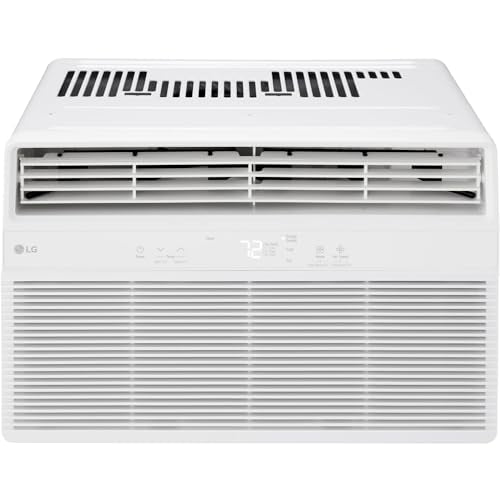 LG 12,000 BTU Window Air Conditioner, 115V, Cools 550 Sq.Ft. for Bedroom, Living Room, Apartment, Quiet Operation, Electronic Control with Remote, 3 Cooling & Fan Speeds, Auto Restart, White