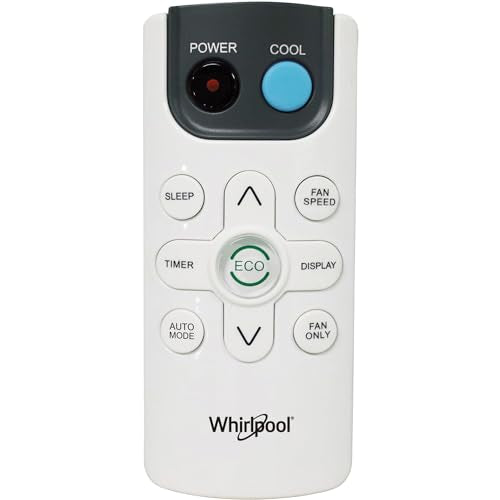 Whirlpool 12,000 BTU 115V Window-Mounted Air Conditioner with Remote Control, Window AC for Rooms up to 550 Sq.Ft, LCD Display, Auto-Restart, 24H Timer, White
