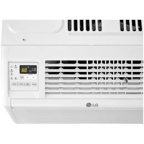 LG 12,000 BTU Window Air Conditioner, 115V, Cools 550 Sq.Ft. for Bedroom, Living Room, Apartment, Quiet Operation, Electronic Control with Remote, 3 Cooling & Fan Speeds, Auto Restart, White