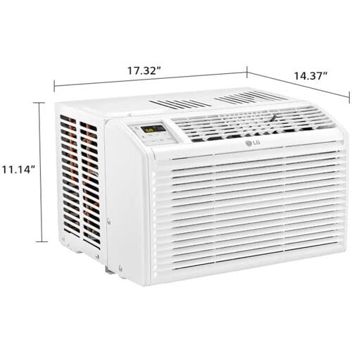 LG 12,000 BTU Window Air Conditioner, 115V, Cools 550 Sq.Ft. for Bedroom, Living Room, Apartment, Quiet Operation, Electronic Control with Remote, 3 Cooling & Fan Speeds, Auto Restart, White
