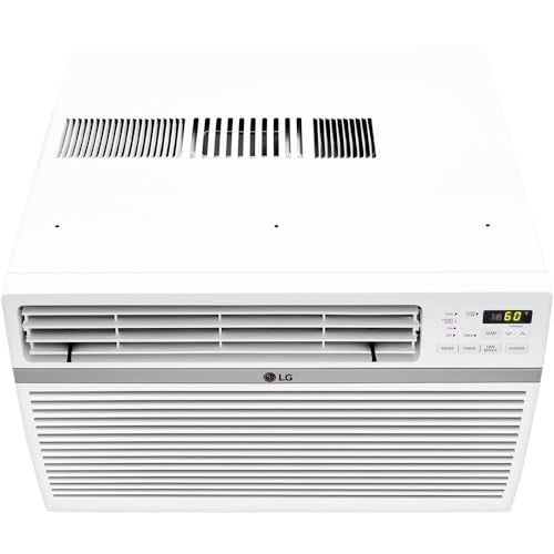 LG 12,000 BTU Window Air Conditioner, 115V, Cools 550 Sq.Ft. for Bedroom, Living Room, Apartment, Quiet Operation, Electronic Control with Remote, 3 Cooling & Fan Speeds, Auto Restart, White