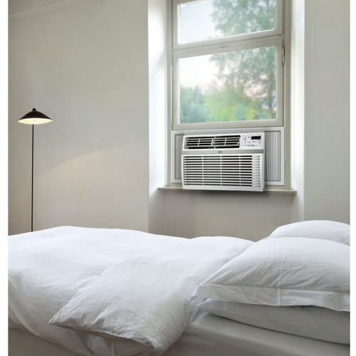 LG 12,000 BTU Window Air Conditioner, 115V, Cools 550 Sq.Ft. for Bedroom, Living Room, Apartment, Quiet Operation, Electronic Control with Remote, 3 Cooling & Fan Speeds, Auto Restart, White