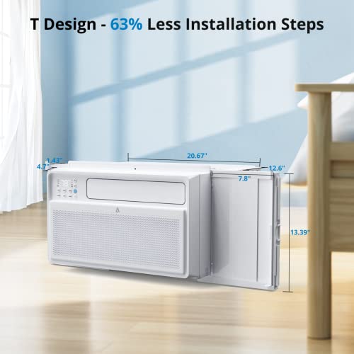 Acekool 8000 BTU Inverter Smart Window Air Conditioner, Window AC Unit with Remote/App Control, Openable windows free, Energy Savings, Quiet Operation, Cools 350 Sq.ft, 110-115V