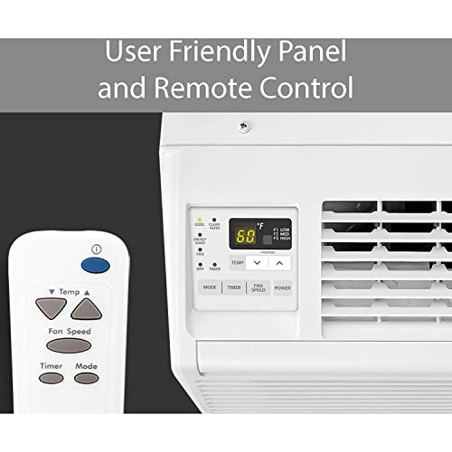 LG 12,000 BTU Window Air Conditioner, 115V, Cools 550 Sq.Ft. for Bedroom, Living Room, Apartment, Quiet Operation, Electronic Control with Remote, 3 Cooling & Fan Speeds, Auto Restart, White