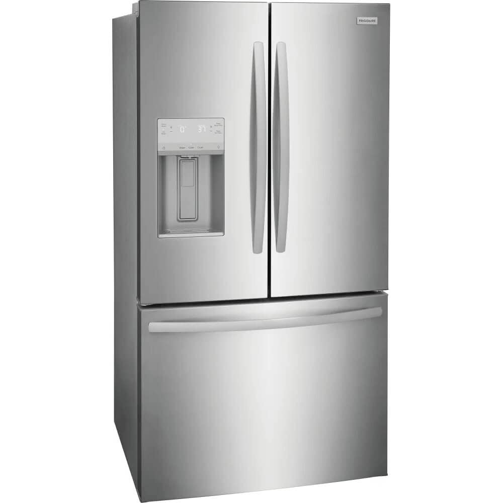 FRIGIDAIRE FRFS2823AS 36'' Freestanding French Door Refrigerator 27.8 ft. Capacity, 4 Glass Shelves, 9 cu. ft. Freezer Capacity, External Water Dispenser, Ice Maker, Water Filter in Stainless Steel