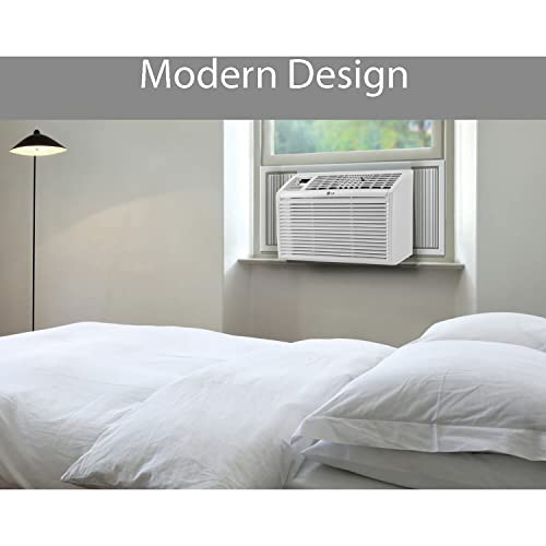LG 12,000 BTU Window Air Conditioner, 115V, Cools 550 Sq.Ft. for Bedroom, Living Room, Apartment, Quiet Operation, Electronic Control with Remote, 3 Cooling & Fan Speeds, Auto Restart, White
