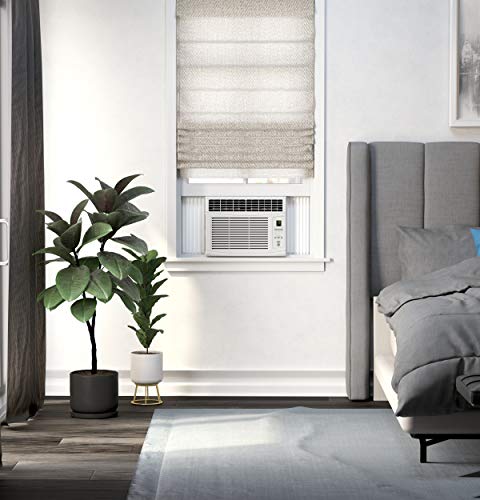 GE Electronic Window Air Conditioner 6000 BTU, Efficient Cooling for Smaller Areas Like Bedrooms and Guest Rooms, 6K BTU Window AC Unit with Easy Install Kit, White
