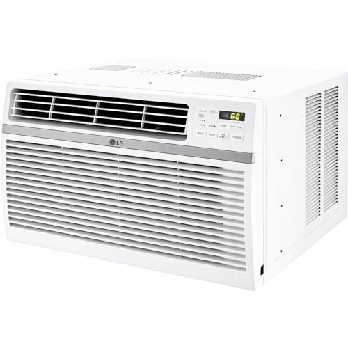 LG 12,000 BTU Window Air Conditioner, 115V, Cools 550 Sq.Ft. for Bedroom, Living Room, Apartment, Quiet Operation, Electronic Control with Remote, 3 Cooling & Fan Speeds, Auto Restart, White