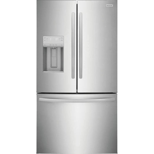 FRIGIDAIRE FRFS2823AS 36'' Freestanding French Door Refrigerator 27.8 ft. Capacity, 4 Glass Shelves, 9 cu. ft. Freezer Capacity, External Water Dispenser, Ice Maker, Water Filter in Stainless Steel