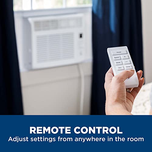GE Electronic Window Air Conditioner 6000 BTU, Efficient Cooling for Smaller Areas Like Bedrooms and Guest Rooms, 6K BTU Window AC Unit with Easy Install Kit, White
