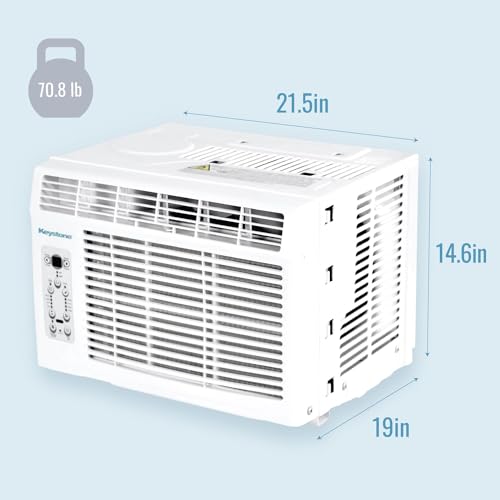 Keystone 12,000 BTU Window Air Conditioner and Dehumidifier, 115V, Window AC Units for Apartment, Living Room, Garage, and Medium Sized Rooms up to 550 Sq.Ft., Window Unit Air Conditioners with Remote