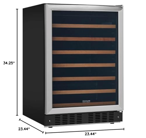 Frigidaire FGWC5233TS Gallery Series 26 Inch Built-In and Freestanding Single Zone Wine Cooler in Stainless Steel,Silver