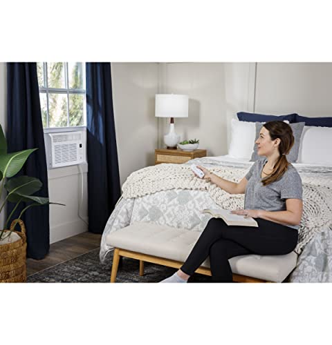 GE Electronic Window Air Conditioner 6000 BTU, Efficient Cooling for Smaller Areas Like Bedrooms and Guest Rooms, 6K BTU Window AC Unit with Easy Install Kit, White