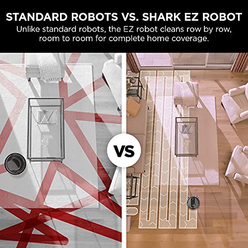 Shark AV911S EZ Robot Vacuum with Self-Empty Base, Bagless, Row-by-Row Cleaning, Perfect for Pet Hair, Compatible with Alexa, Wi-Fi, Gray, 30 Day Capacity