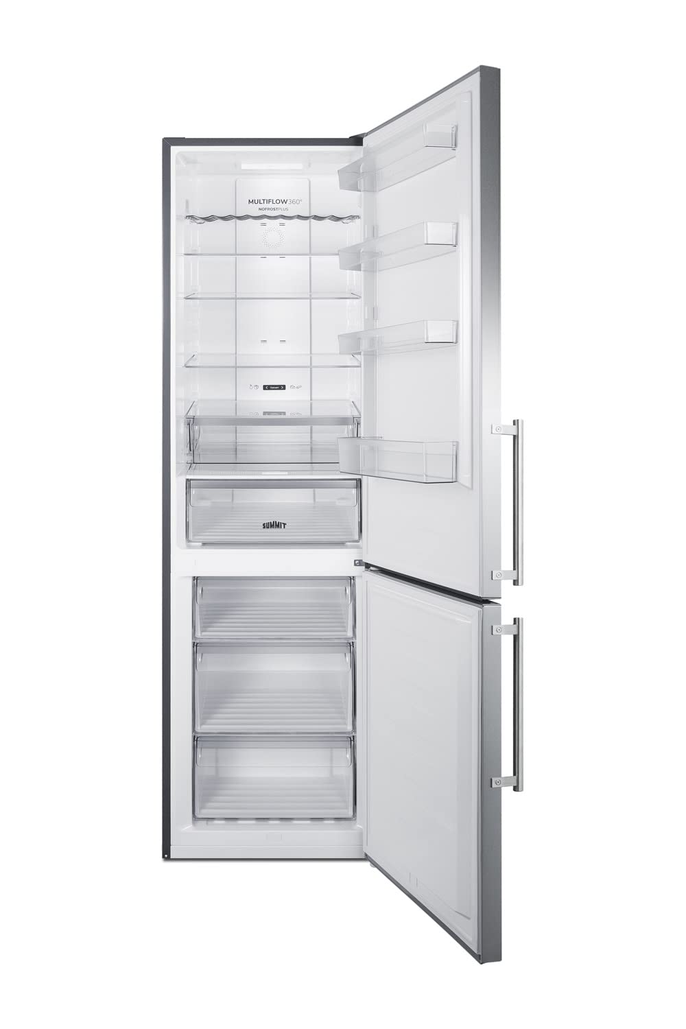 Summit Appliance FFBF181ES2 24" Wide Bottom Freezer Refrigerator, Stainless Steel Door, ENERGY STAR Certified, Digital thermostats, Made in Europe