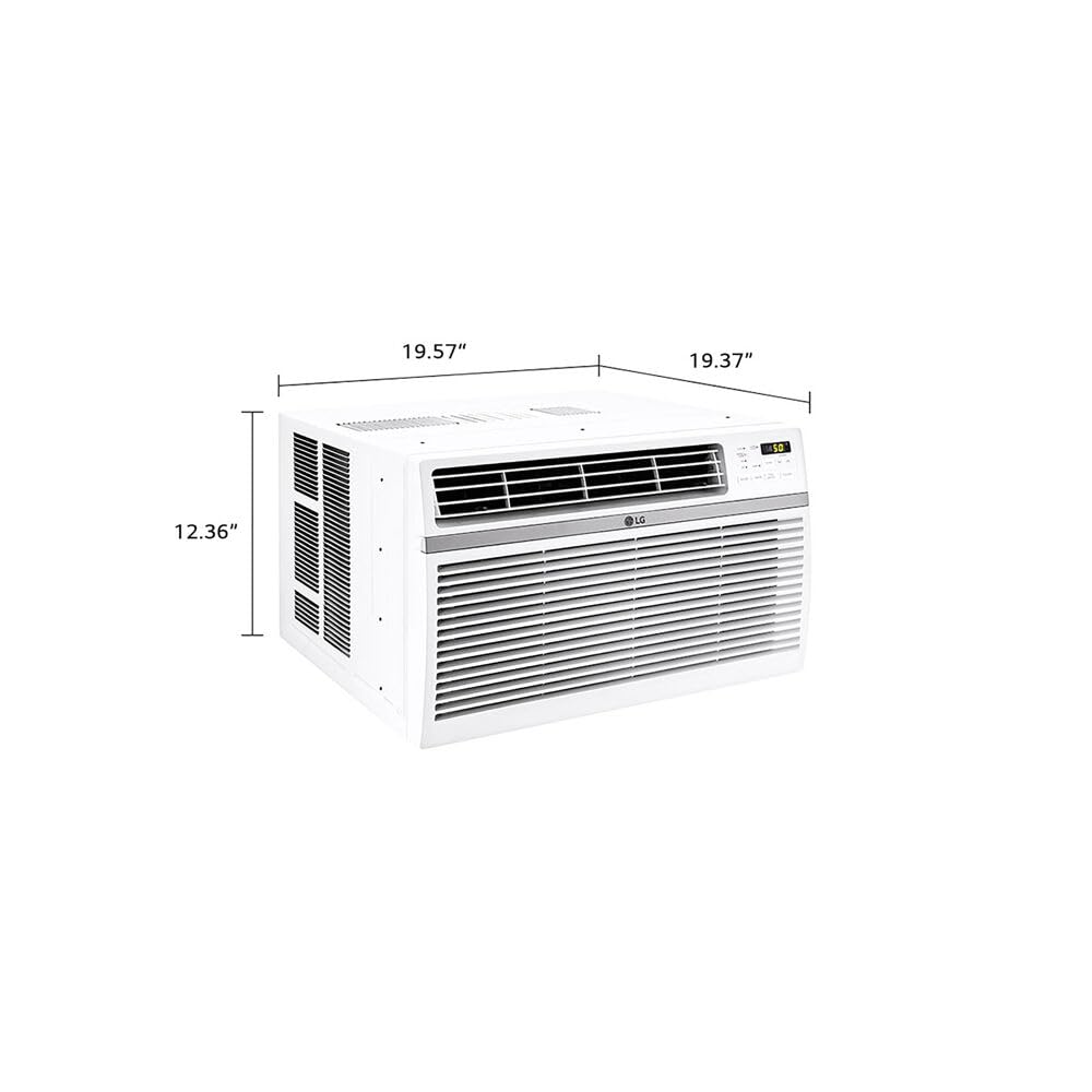 LG 12,000 BTU Window Air Conditioner, 115V, Cools 550 Sq.Ft. for Bedroom, Living Room, Apartment, Quiet Operation, Electronic Control with Remote, 3 Cooling & Fan Speeds, Auto Restart, White