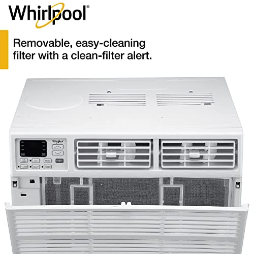 Whirlpool 12,000 BTU 115V Window Air Conditioner & Dehumidifier with Remote Control, Window AC Unit for Apartment, Bedroom, & Medium/Large Rooms up to 550 Square Feet in White