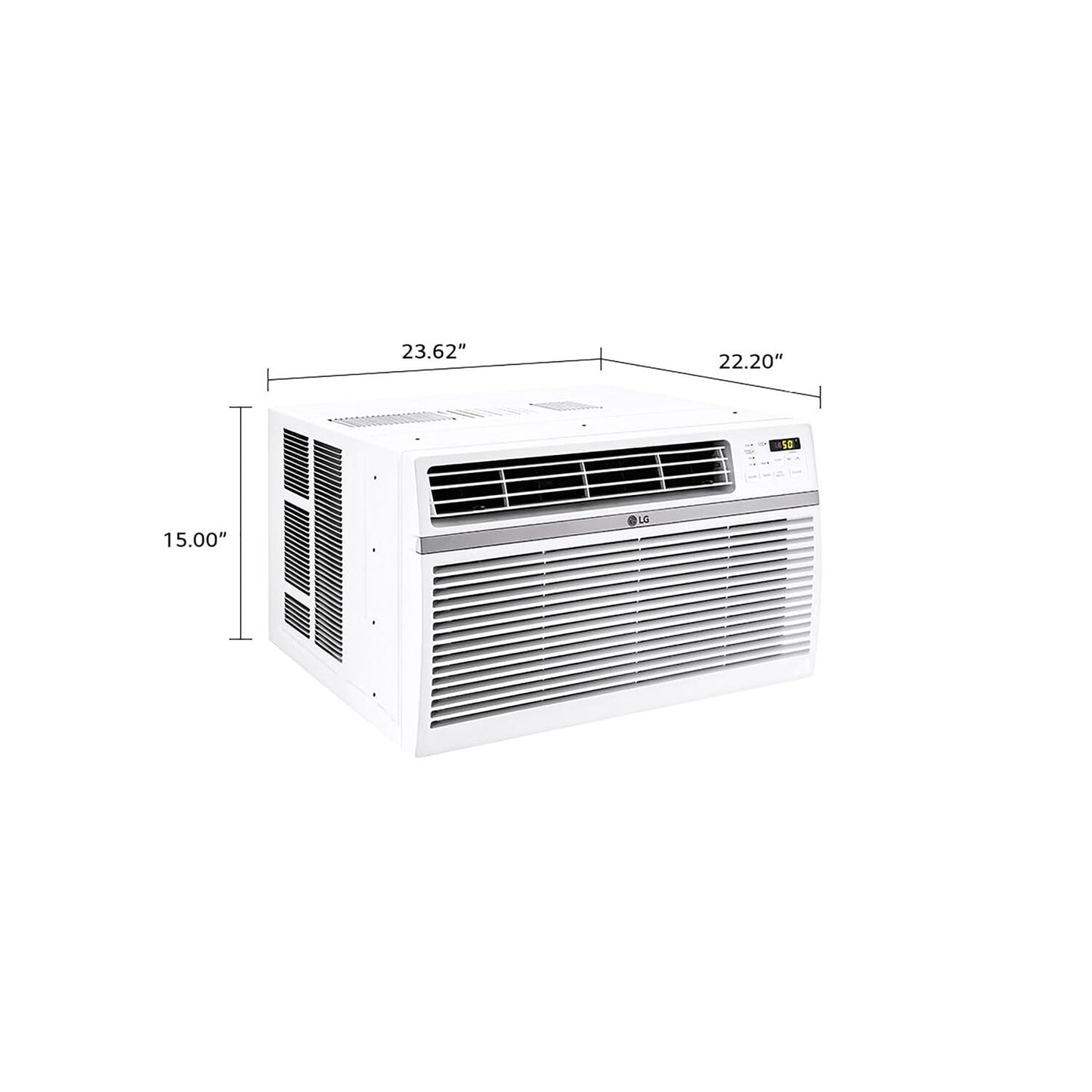LG 12,000 BTU Window Air Conditioner, 115V, Cools 550 Sq.Ft. for Bedroom, Living Room, Apartment, Quiet Operation, Electronic Control with Remote, 3 Cooling & Fan Speeds, Auto Restart, White