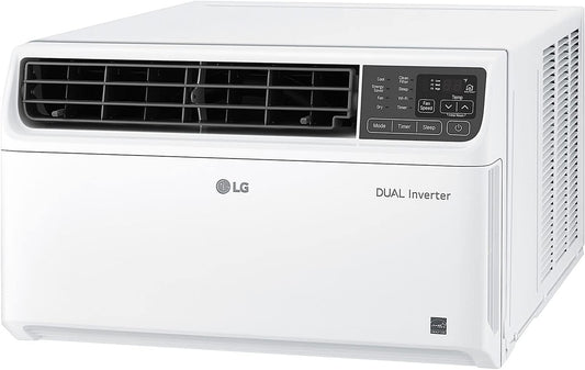 LG 10,000 BTU Smart Window Air Conditioner, 115V, Cools 450 Sq. Ft. for Bedroom, Living Room, Apartment, Dual Inverter, Quiet Operation, Energy Star, works with LG ThinQ, Amazon Alexa and Hey Google