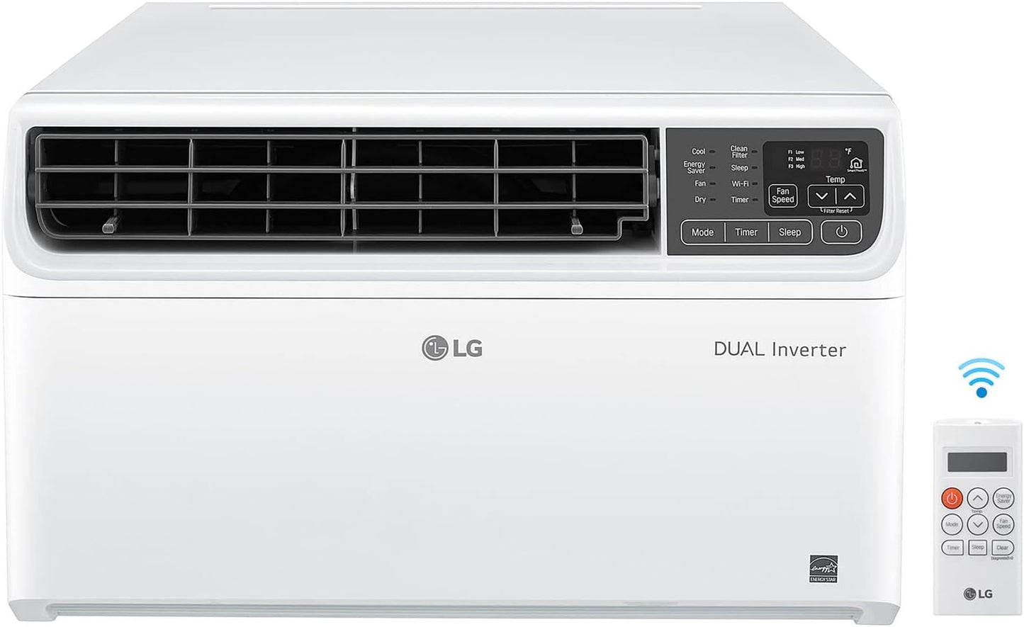 LG 10,000 BTU Smart Window Air Conditioner, 115V, Cools 450 Sq. Ft. for Bedroom, Living Room, Apartment, Dual Inverter, Quiet Operation, Energy Star, works with LG ThinQ, Amazon Alexa and Hey Google