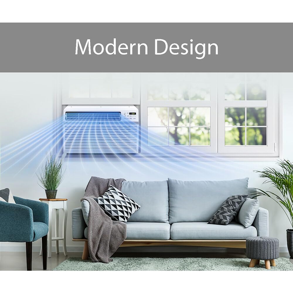 LG 12,000 BTU Window Air Conditioner, 115V, Cools 550 Sq.Ft. for Bedroom, Living Room, Apartment, Quiet Operation, Electronic Control with Remote, 3 Cooling & Fan Speeds, Auto Restart, White