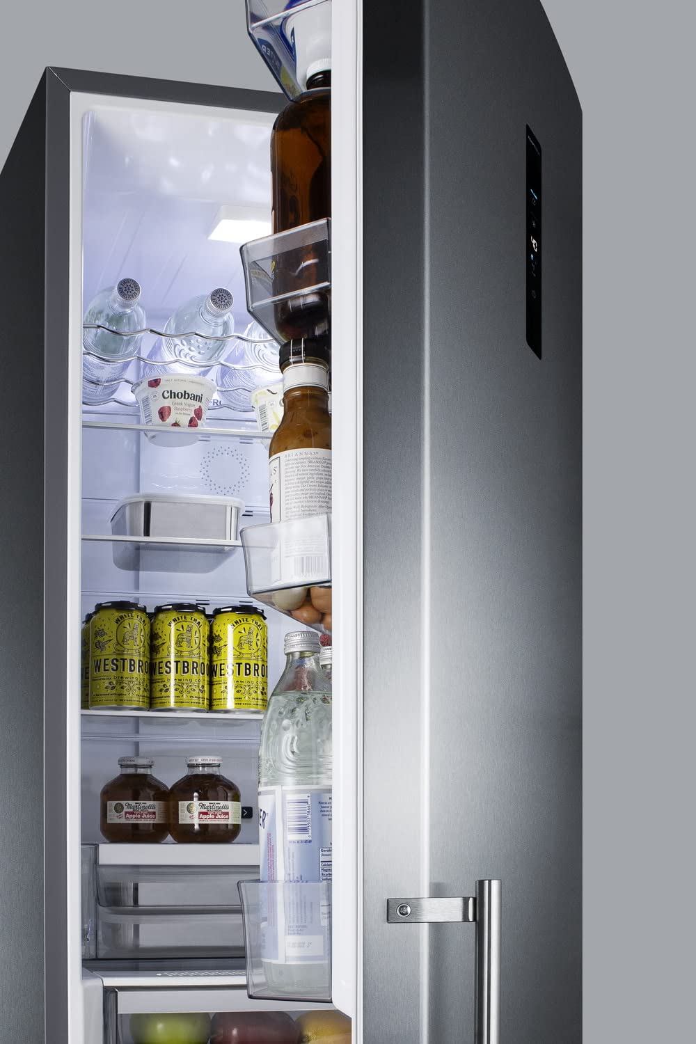 Summit Appliance FFBF181ES2 24" Wide Bottom Freezer Refrigerator, Stainless Steel Door, ENERGY STAR Certified, Digital thermostats, Made in Europe