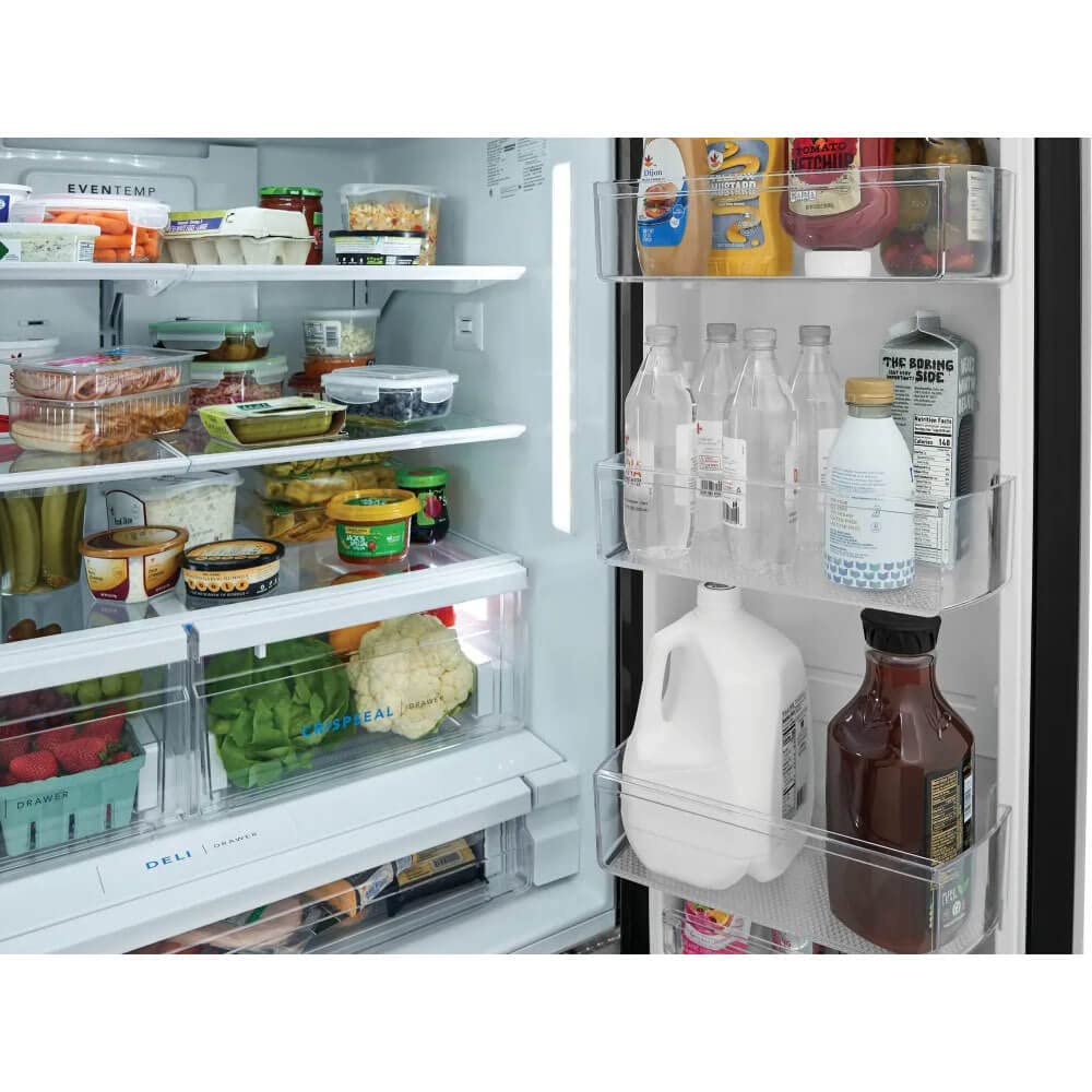 FRIGIDAIRE FRFS2823AS 36'' Freestanding French Door Refrigerator 27.8 ft. Capacity, 4 Glass Shelves, 9 cu. ft. Freezer Capacity, External Water Dispenser, Ice Maker, Water Filter in Stainless Steel