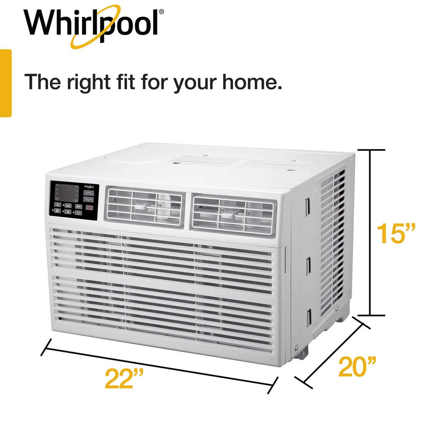 Whirlpool 10,000 BTU Window Air Conditioner, 115V, Window AC for Rooms up to 450 Sq.Ft with Remote Control, White