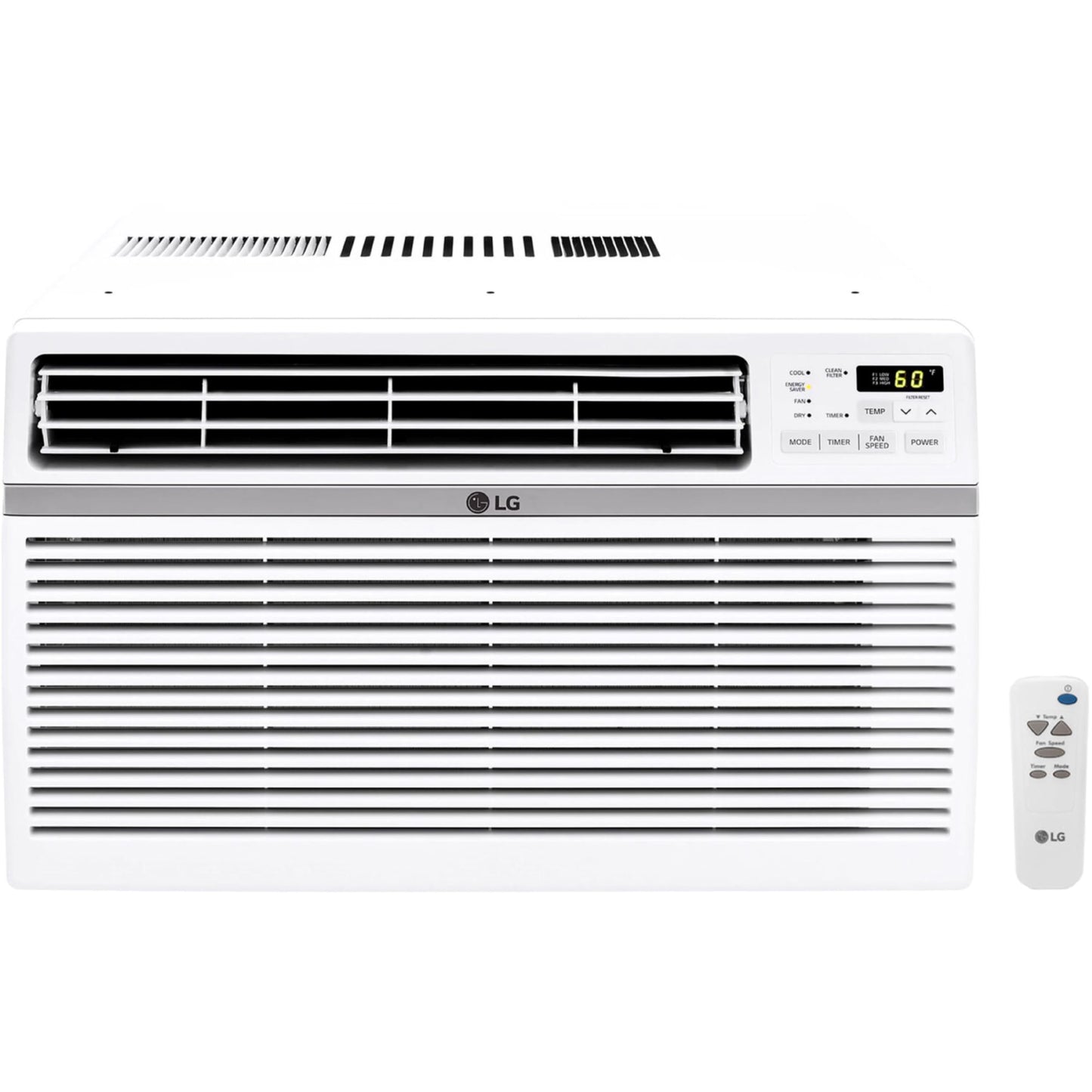 LG 12,000 BTU Window Air Conditioner, 115V, Cools 550 Sq.Ft. for Bedroom, Living Room, Apartment, Quiet Operation, Electronic Control with Remote, 3 Cooling & Fan Speeds, Auto Restart, White