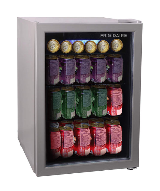 Frigidaire EFMIS9000AMZ, Beverage Fridge Refrigerator with Glass Door, Compact Mini Fridge with Digital Temperature Control Fits 88 Cans or 25 Bottles, 74L Capacity - 19.29"D x 25"W x 17.51"H, Silver
