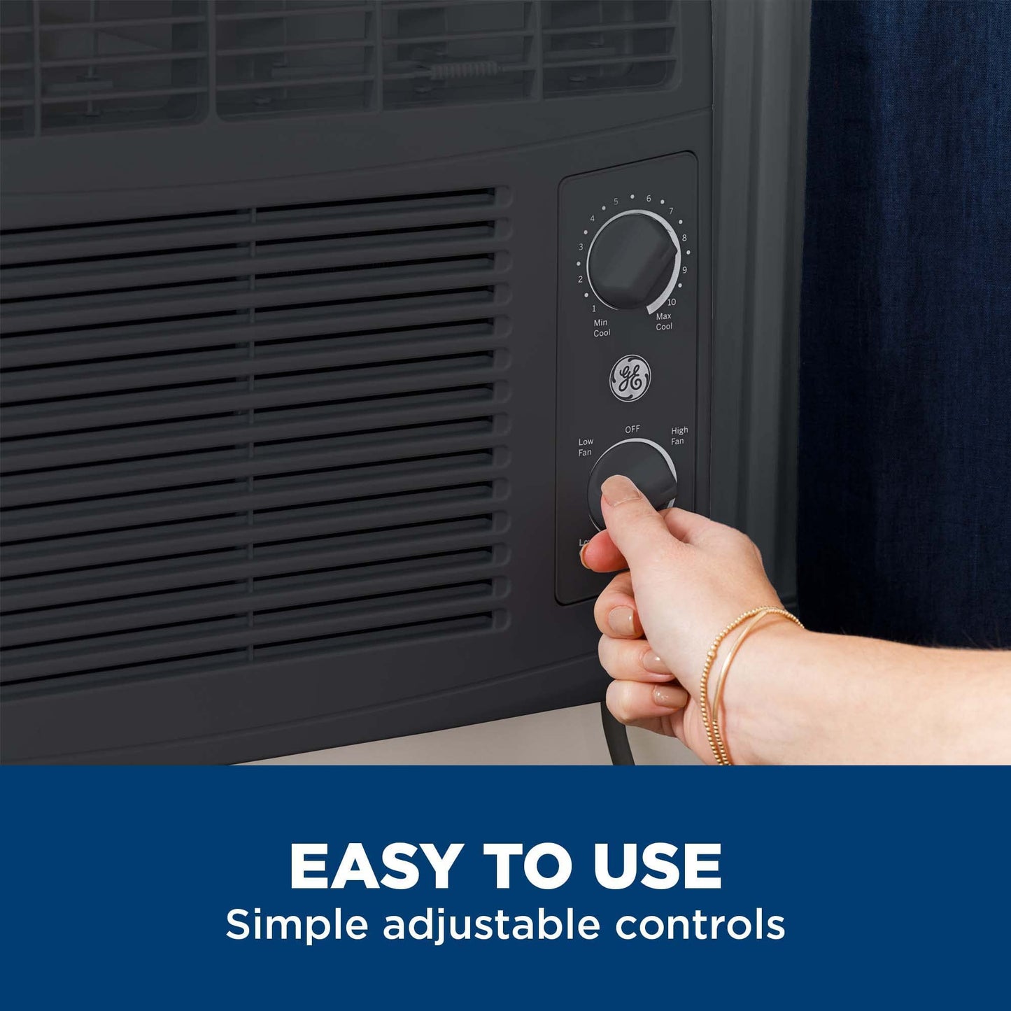 GE Electronic Window Air Conditioner 6000 BTU, Efficient Cooling for Smaller Areas Like Bedrooms and Guest Rooms, 6K BTU Window AC Unit with Easy Install Kit, White