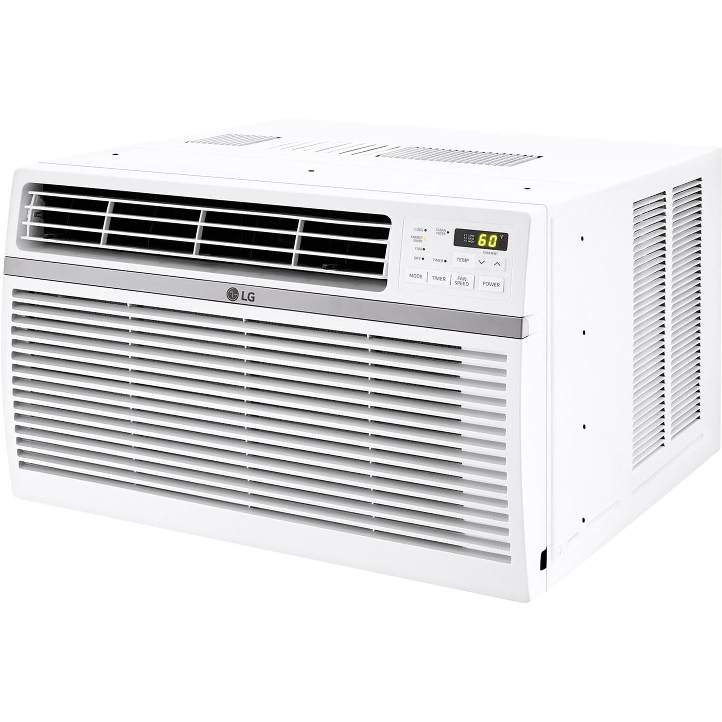 LG 12,000 BTU Window Air Conditioner, 115V, Cools 550 Sq.Ft. for Bedroom, Living Room, Apartment, Quiet Operation, Electronic Control with Remote, 3 Cooling & Fan Speeds, Auto Restart, White