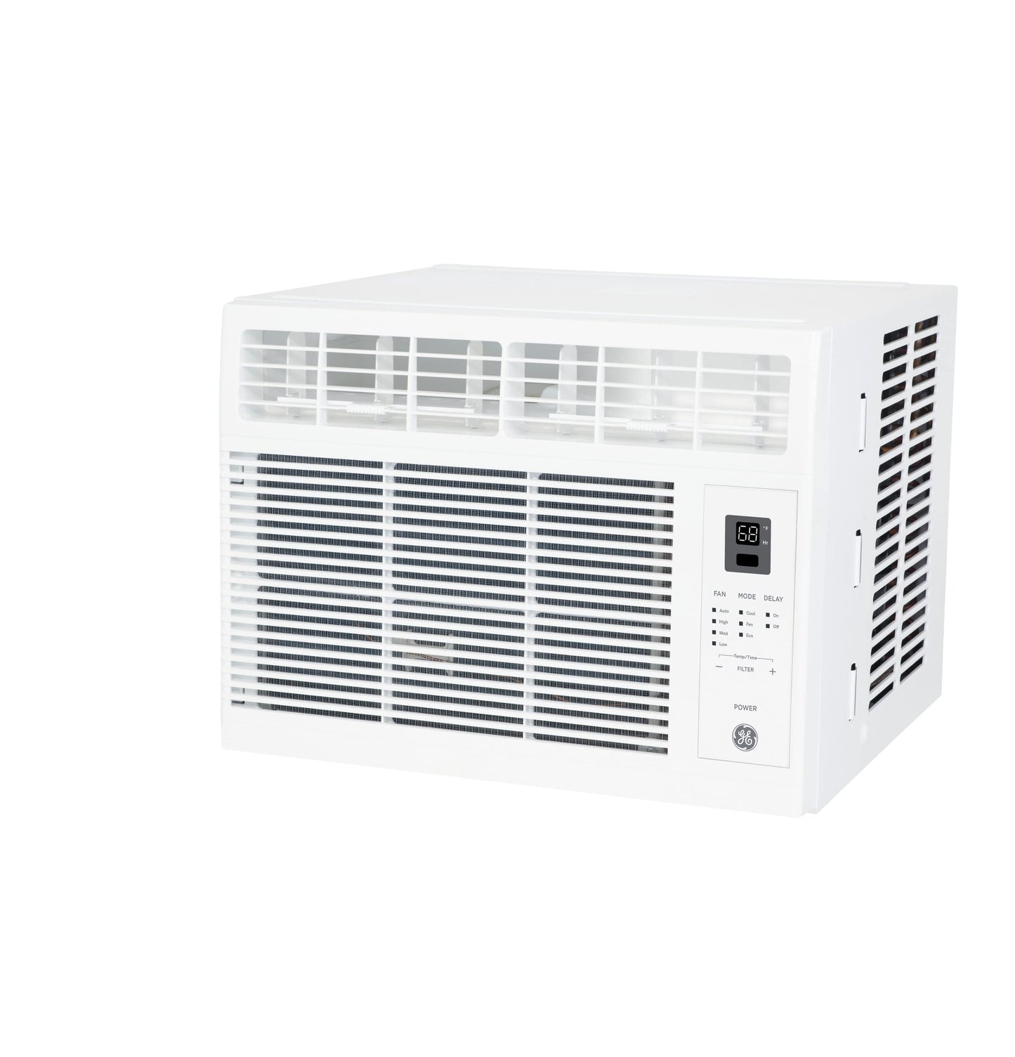 GE Electronic Window Air Conditioner 6000 BTU, Efficient Cooling for Smaller Areas Like Bedrooms and Guest Rooms, 6K BTU Window AC Unit with Easy Install Kit, White