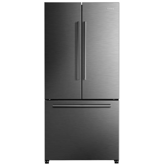 Galanz GLR18FS5S16 French Door Refrigerator with Installed Ice Maker and Bottom Freezer Adjustable Electrical Thermostat Control, Frost Free, Energy Star Certified, Stainless Steel, 18 Cu Ft