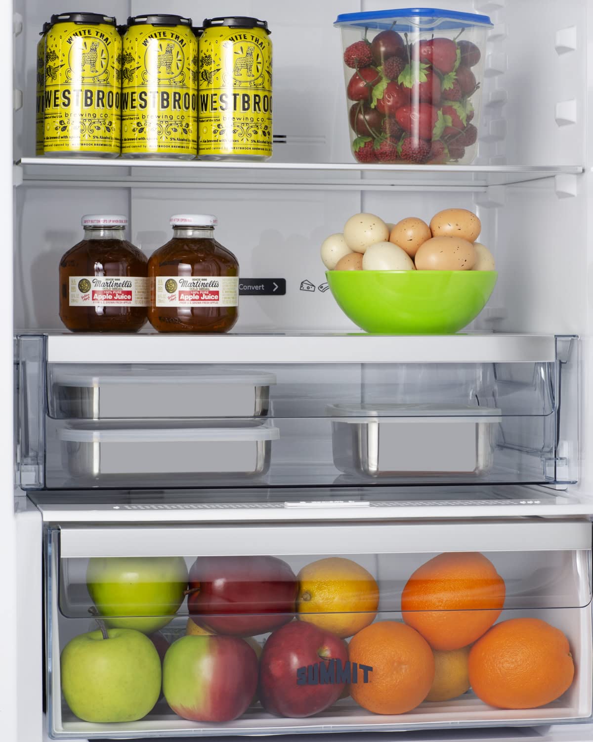 Summit Appliance FFBF181ES2 24" Wide Bottom Freezer Refrigerator, Stainless Steel Door, ENERGY STAR Certified, Digital thermostats, Made in Europe