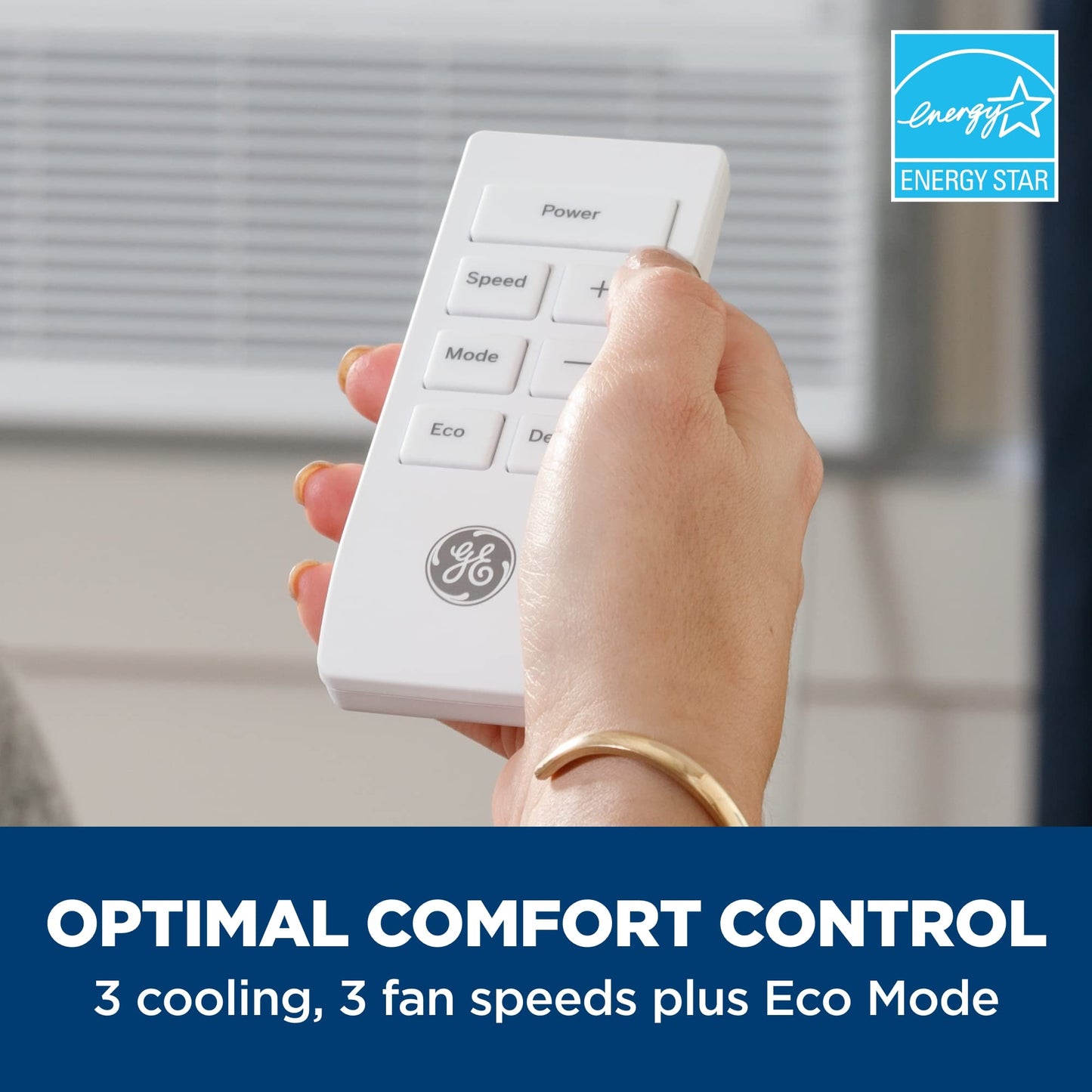 GE Window Air Conditioner 12000 BTU, Wi-Fi Enabled, Energy-Efficient Cooling for Large Rooms, 12K BTU Window AC Unit with Easy Install Kit, Control Using Remote or Smartphone App