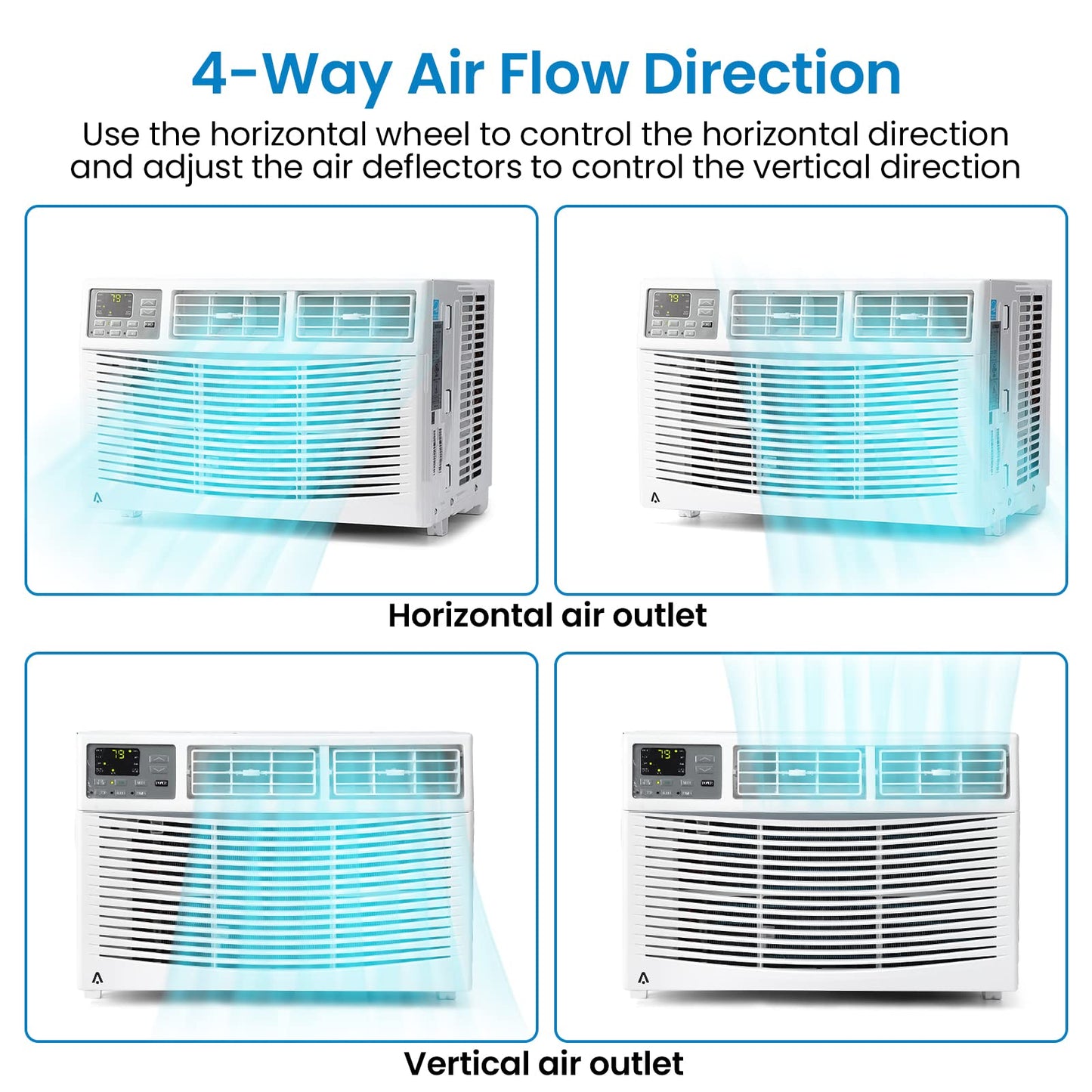 Acekool Smart Window Air Conditioner, 8000 BTU Air Conditioner Window Unit Remote/App Control and Dehumidify Function, Quiet Operation, Energy Savings, Cools 250 Sq.ft, 110-115V
