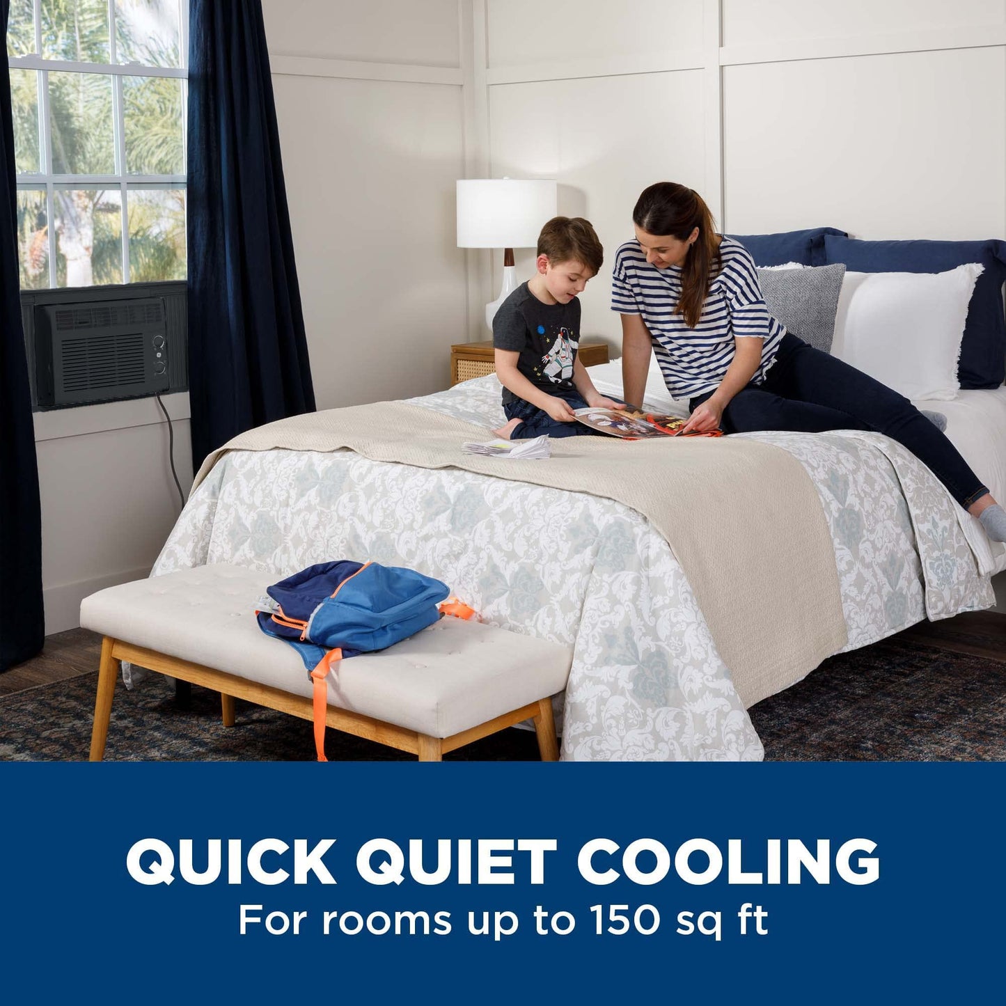 GE Electronic Window Air Conditioner 6000 BTU, Efficient Cooling for Smaller Areas Like Bedrooms and Guest Rooms, 6K BTU Window AC Unit with Easy Install Kit, White