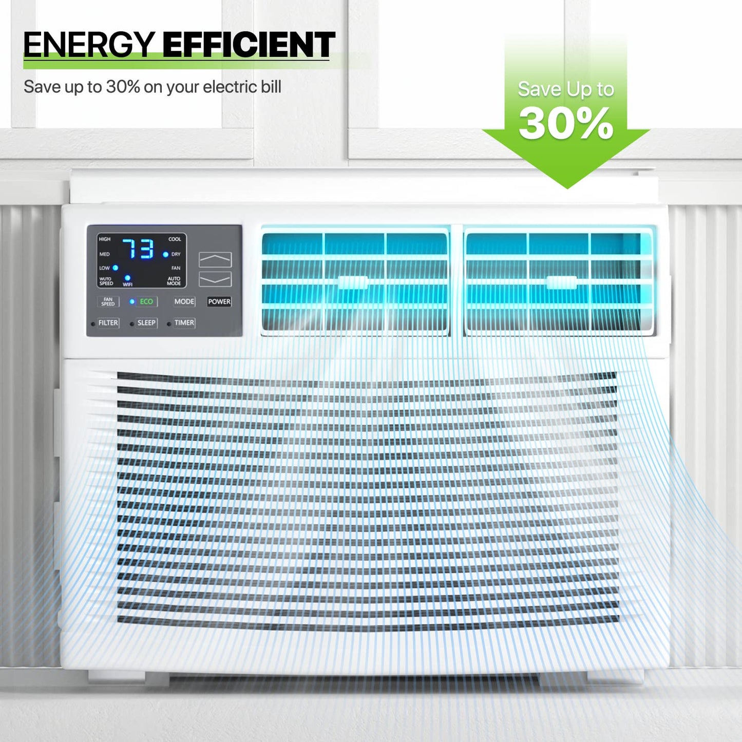 Magshion Window Air Conditioner 12000 BTU, Wi-Fi Enabled or Remote Control, Cooling for Large Rooms up to 450 Sq. Ft., 12K BTU Window AC Unit with Easy Install Kit