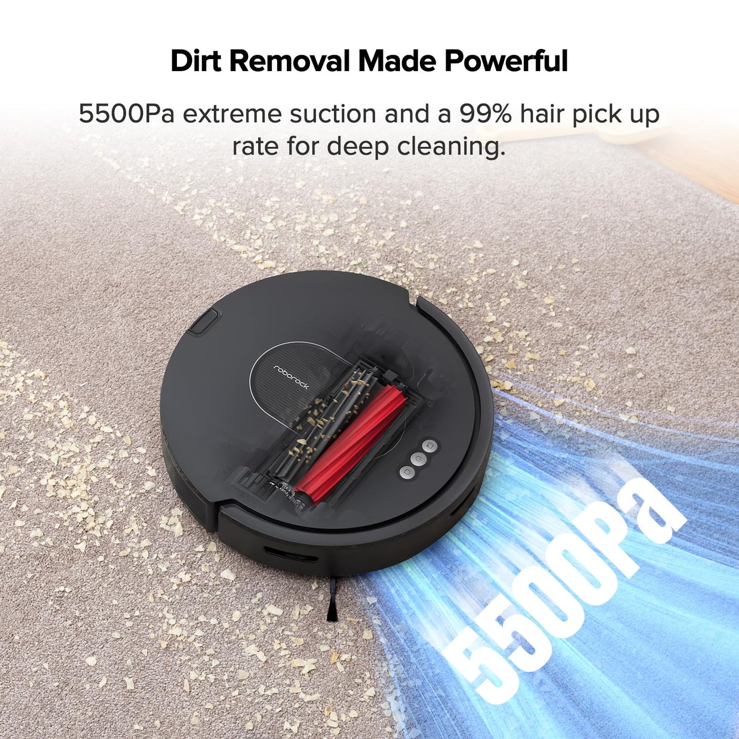 roborock Q5 Max+ Robot Vacuum with Self-Empty Dock, Upgraded from Q5+, 5500 Pa Suction, DuoRoller Brush, Hands-Free Cleaning for up to 7 Weeks, PreciSense LiDAR Navigation, App & Voice Control